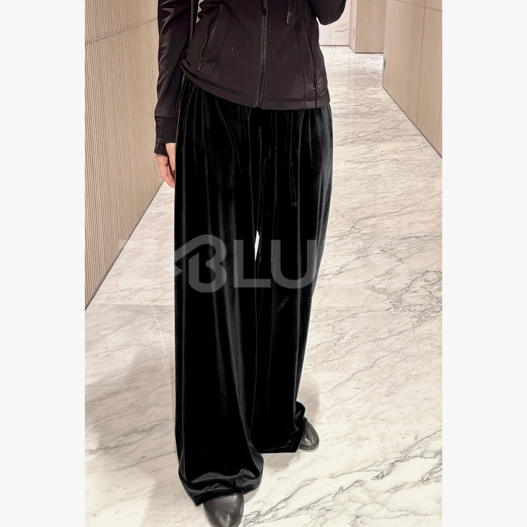 Z.blues【休闲直筒】垂感显瘦长裤抽绳丝绒阔腿裤女YZQSHK980-1