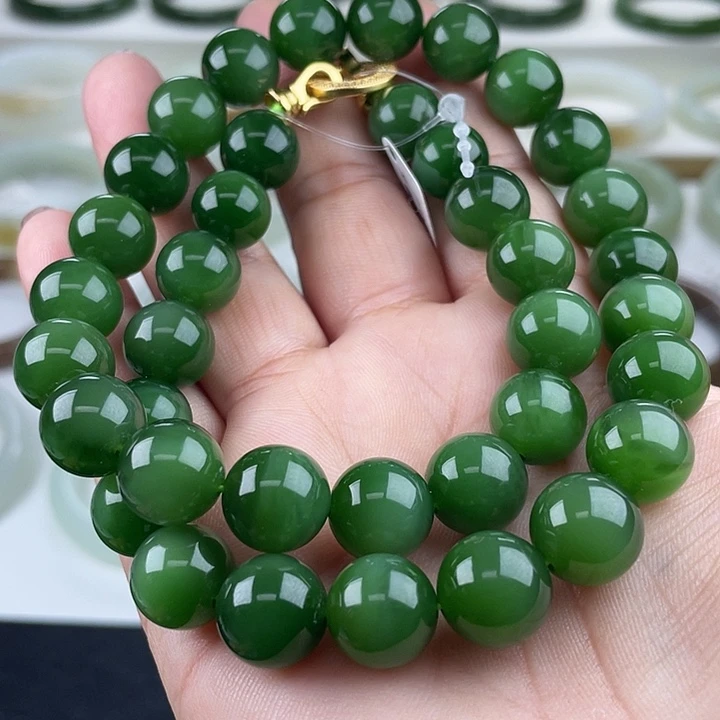 和田玉（碧玉）银S925镶嵌颈饰