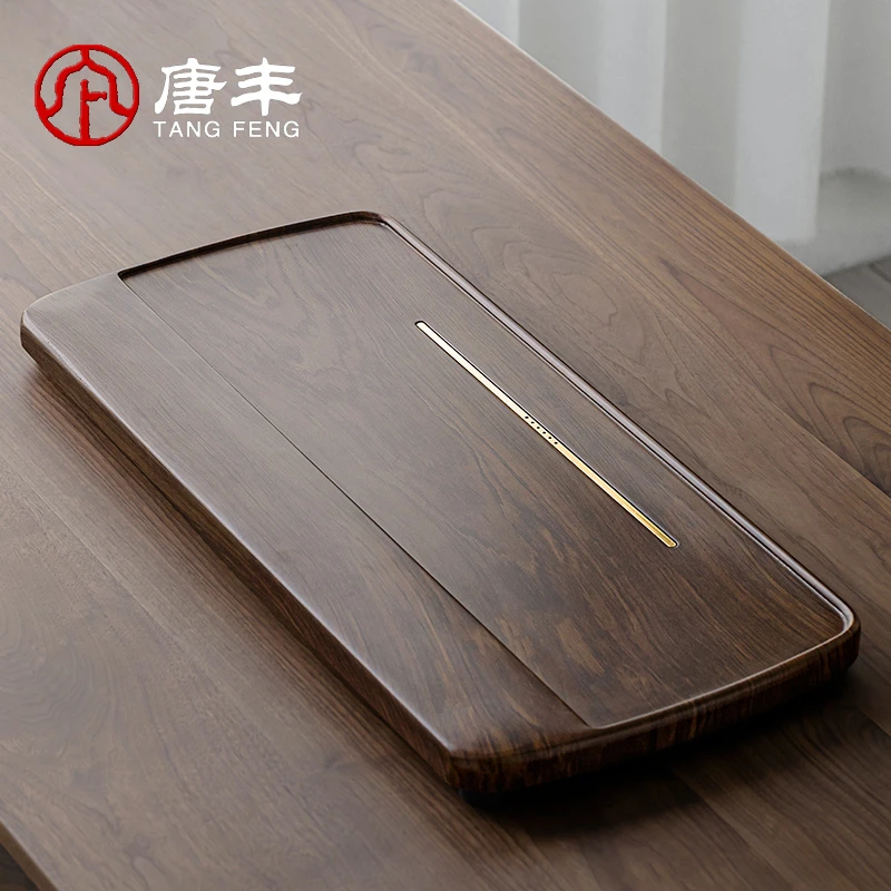 唐丰茶盘家用小型沥储水式茶台轻奢现代功夫茶具茶海简约干泡台