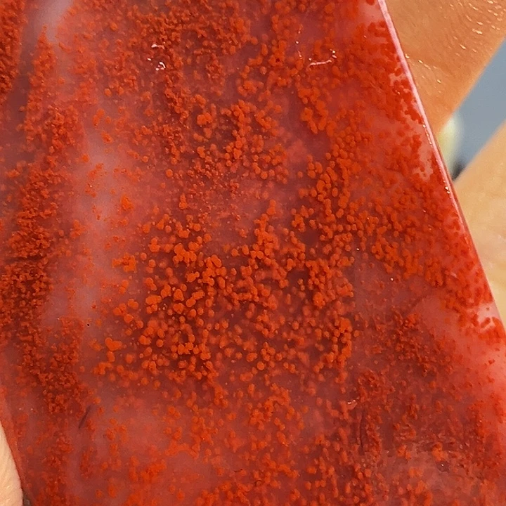 寿山石印石白底桃花扁章