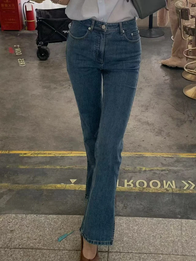 【LIUU】RL侧开叉微喇显瘦牛仔裤