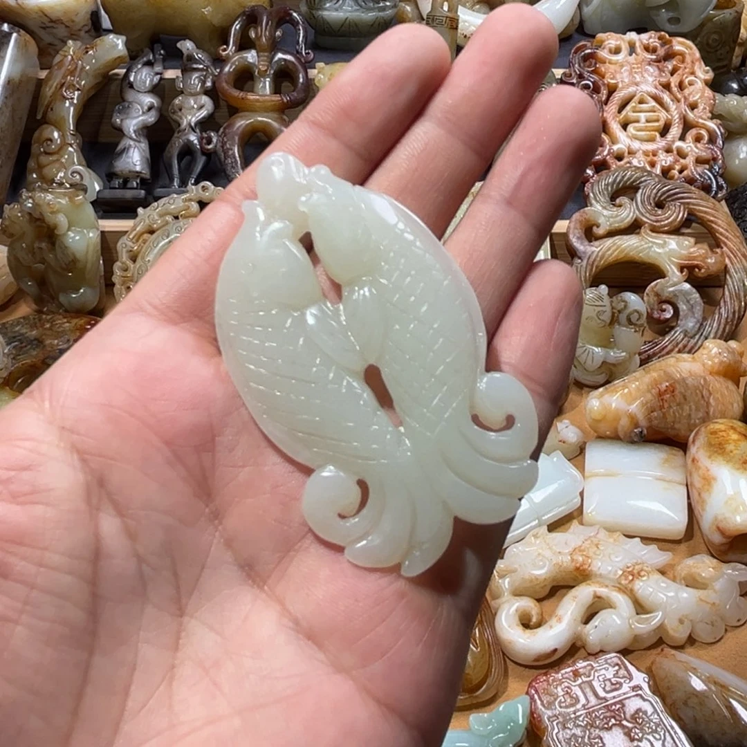 和田玉挂件未镶嵌时**货