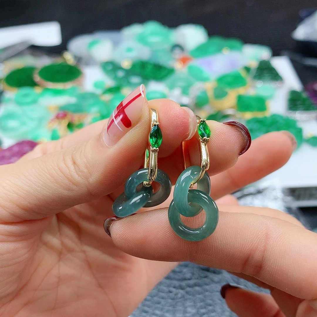 【闪购商品】翡翠耳饰未镶嵌，