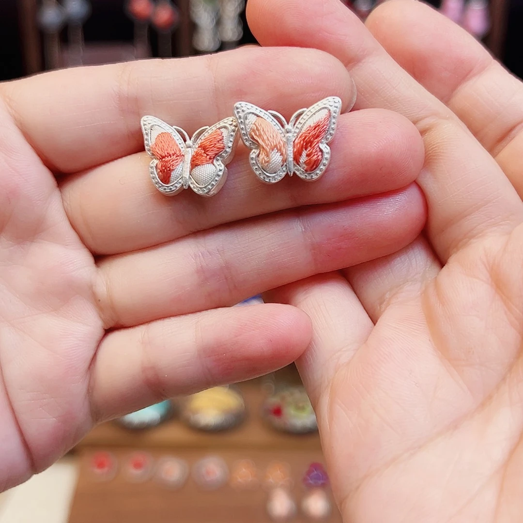 黄铜925银布艺手工刺绣