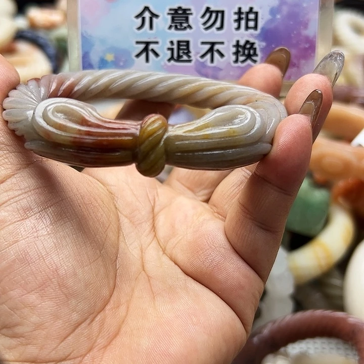 未镶嵌手镯石英岩玉可****2