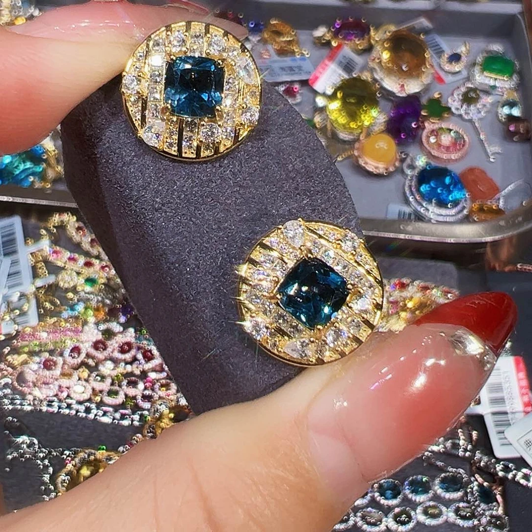 银S925镶嵌托帕石珠宝奇石