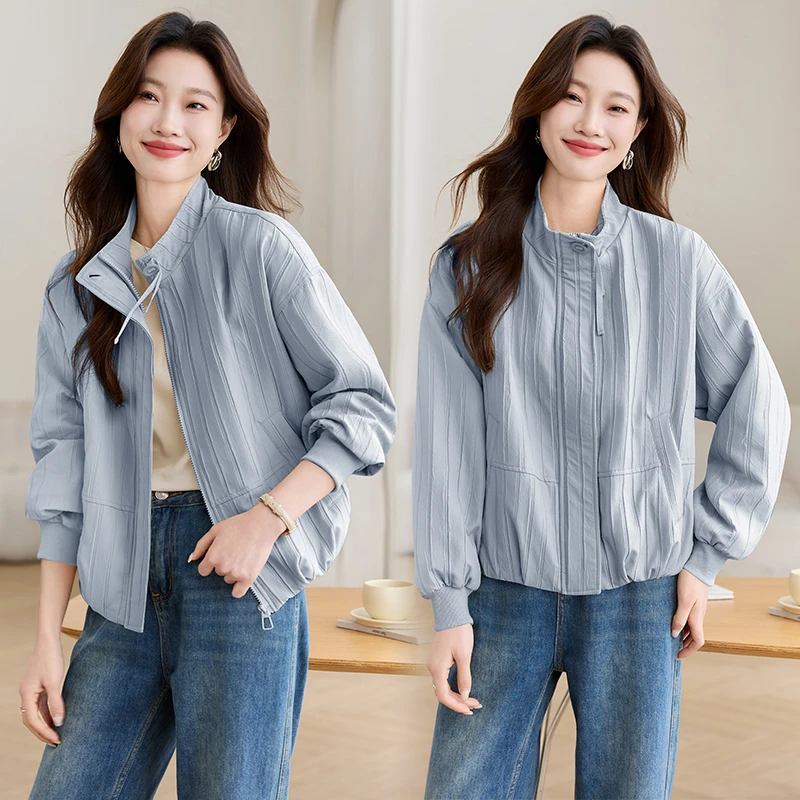 小众设计时尚简约百搭外套女短款春秋季2025新款宽松显瘦休闲上衣