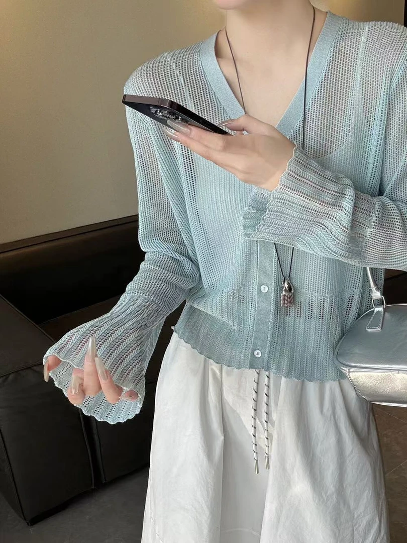 高级感外搭开衫女夏季显瘦时尚修身短款时髦气质外套1385