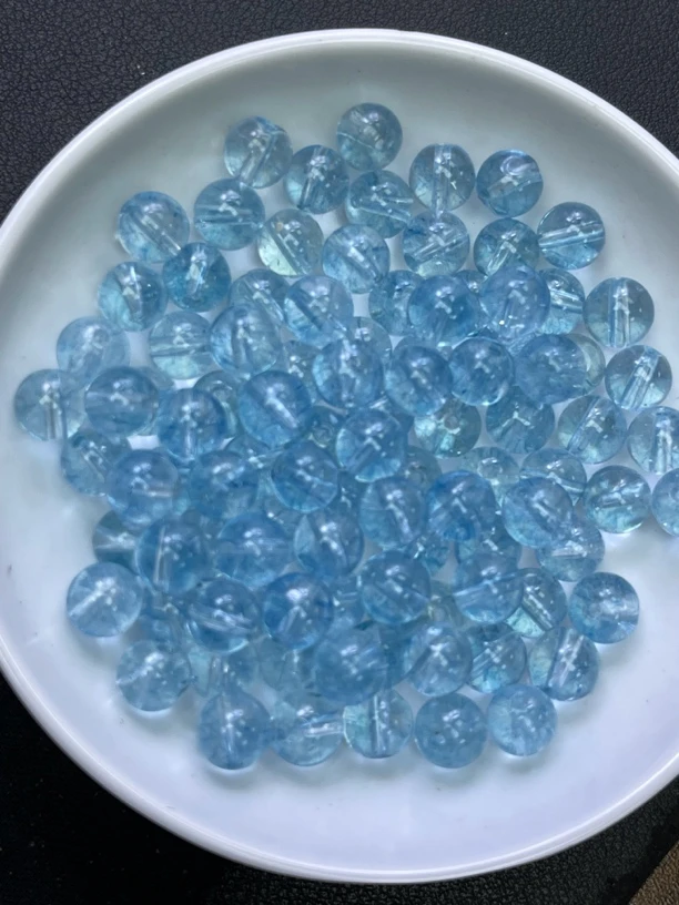 天然珠宝玉石 托帕石散珠Y1551  6MM  50颗（赠弹力绳）