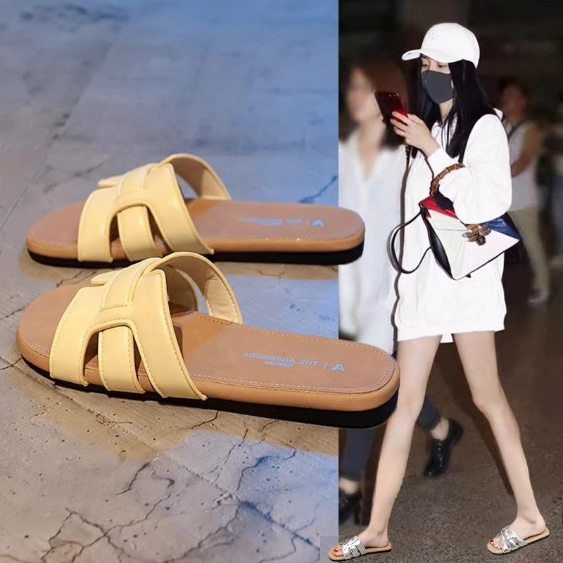 英国 平软底凉拖鞋女夏外穿2025新款配裙子沙滩休闲百搭一字拖
