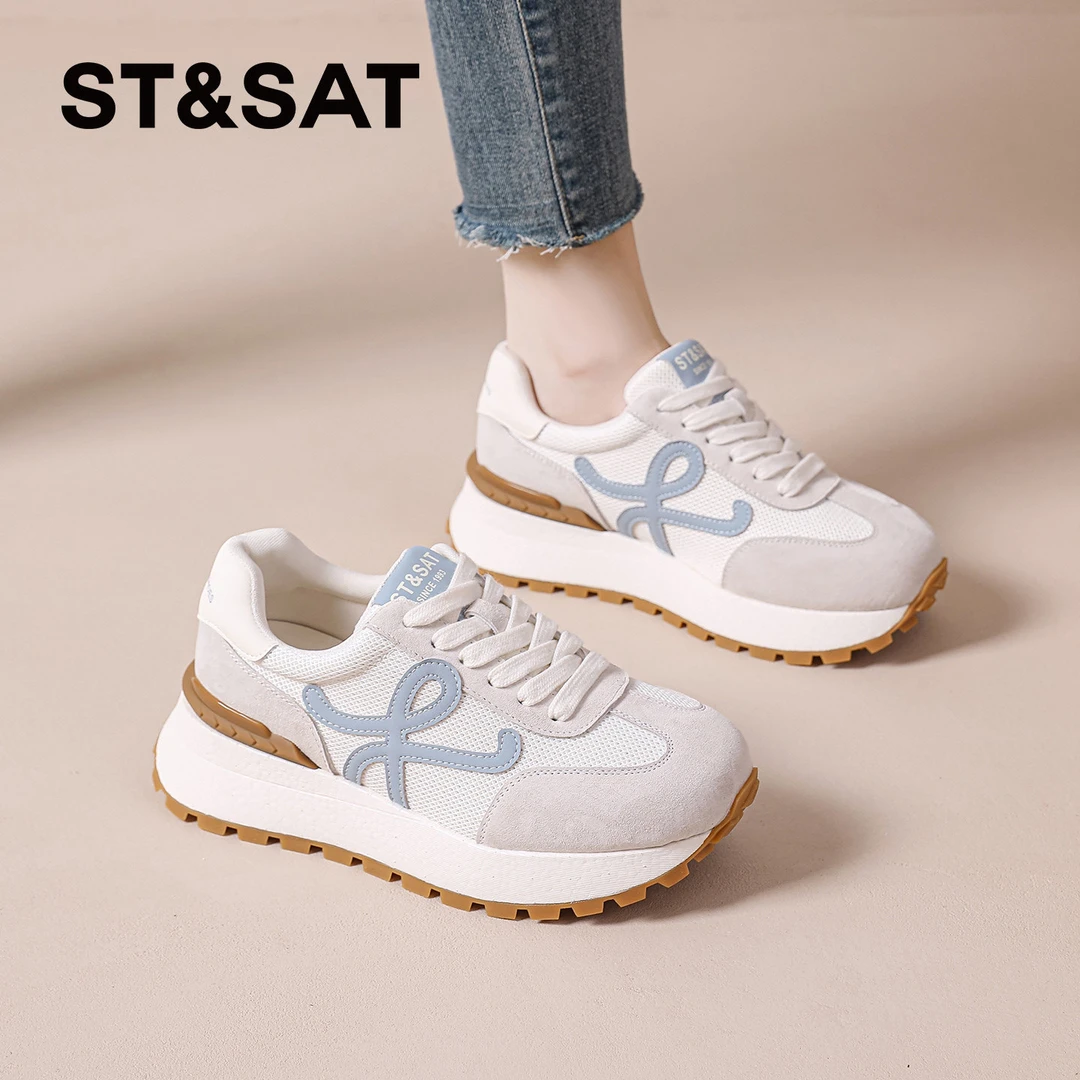 星期六德训鞋女2025冬季爆款阿甘鞋厚底户外休闲运动鞋显脚小女鞋