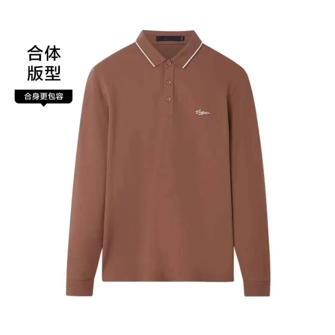 H撤柜商务休闲男装男士剪标长袖POLO衫春秋打底休闲翻领T恤1W013