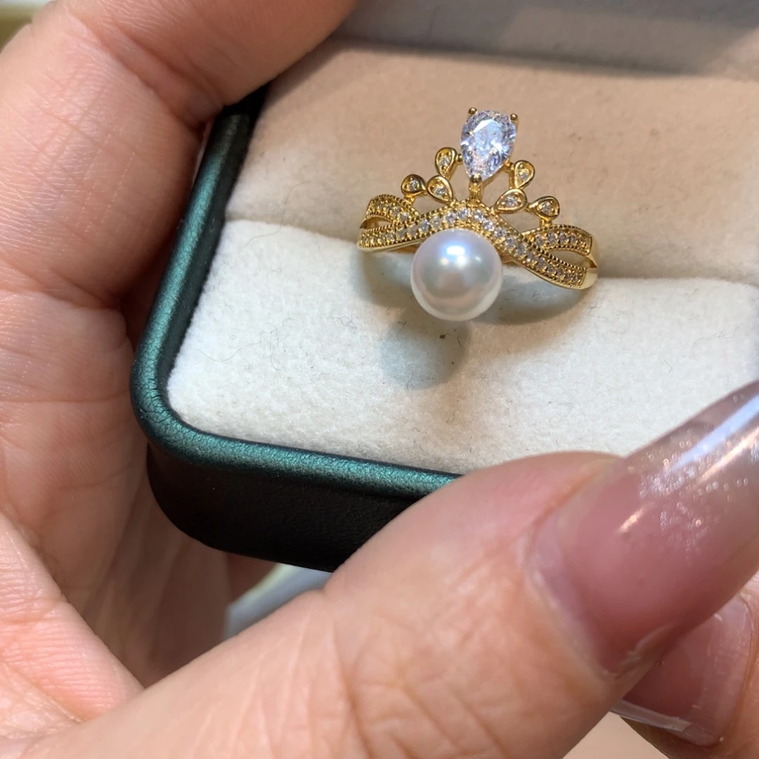 海水珍珠戒指银S925镶嵌