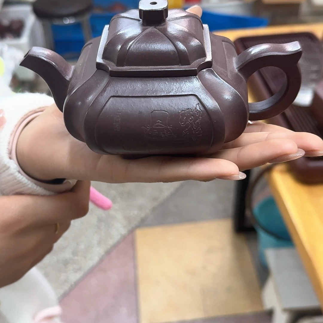 紫砂茶壶紫砂壶四方抽角井栏260cc
