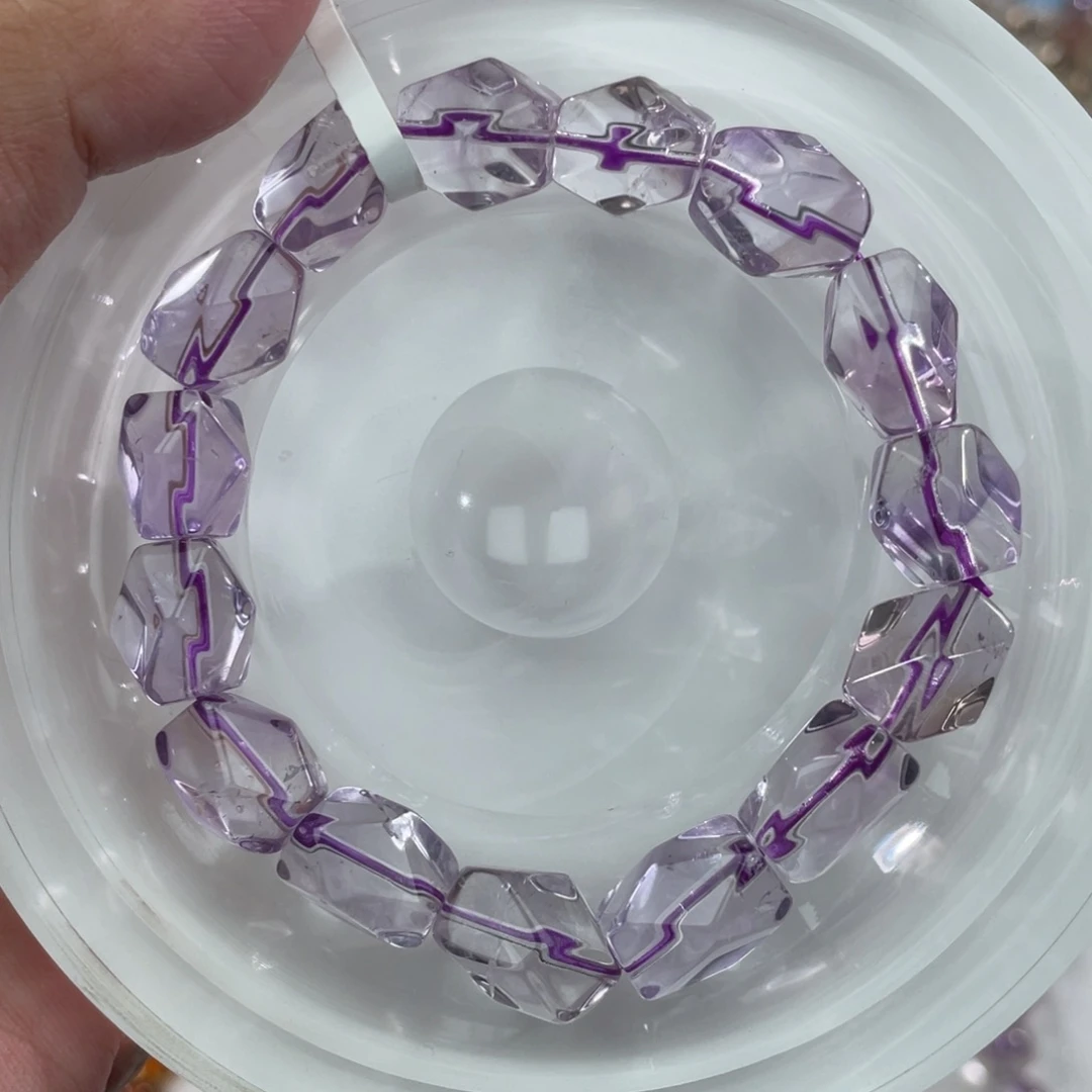 水晶手串未镶嵌015玻利维亚紫水晶随行10m+