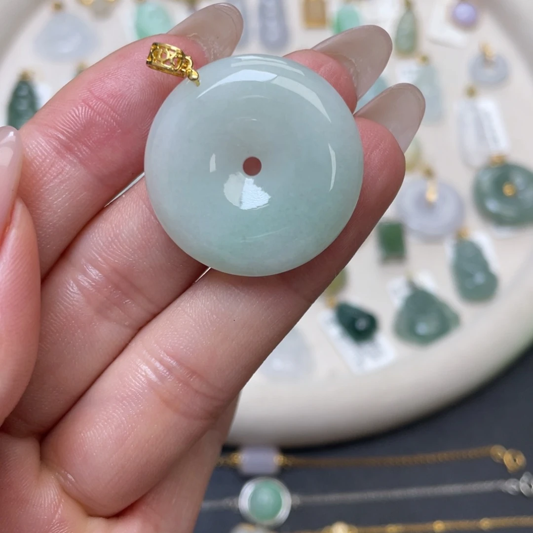 翡翠银S925镶嵌吊坠(不含链)