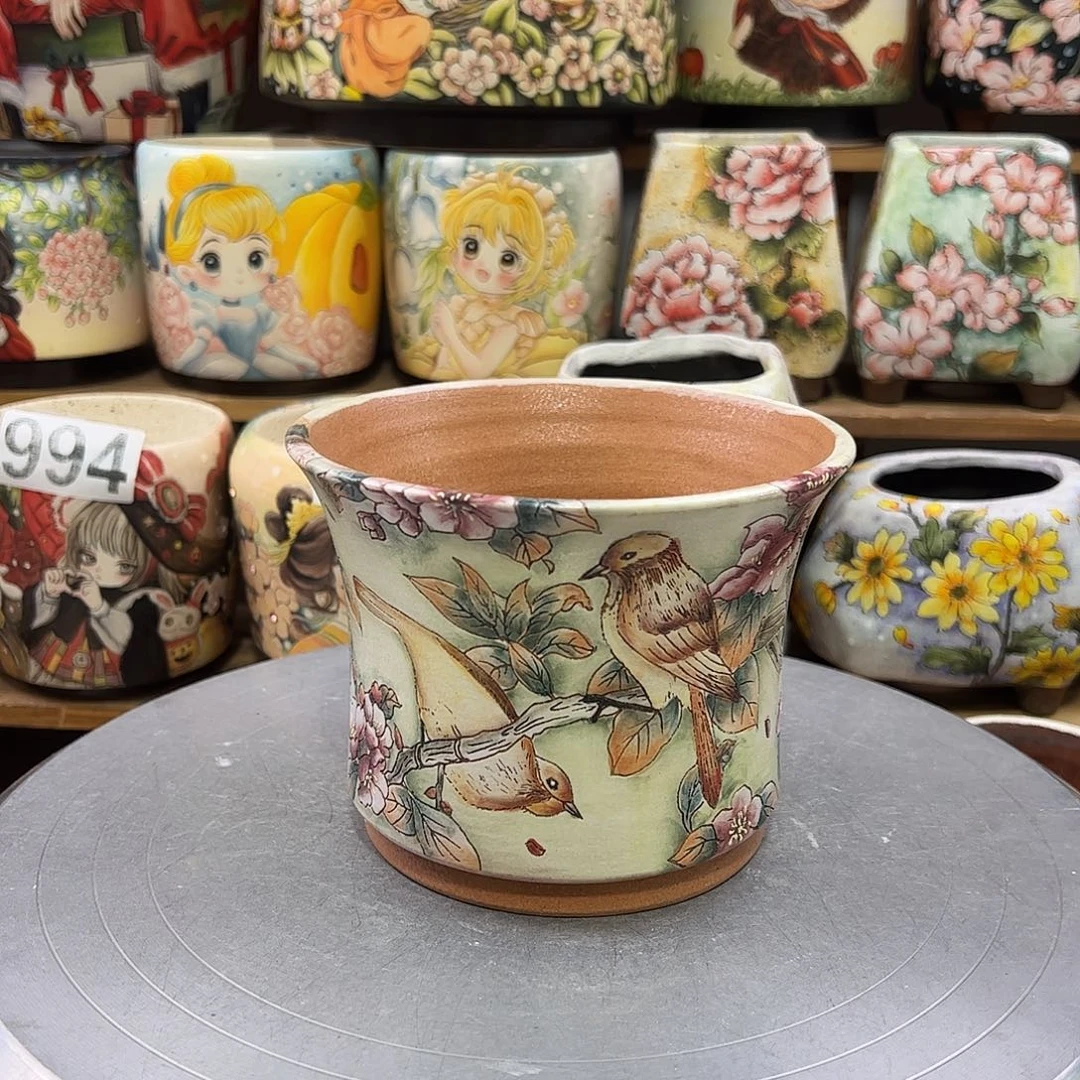 景德镇炫彩手绘口13高10.5