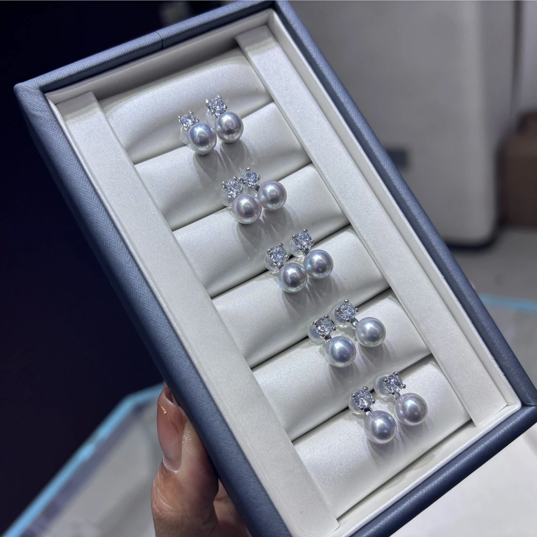 【周年庆专享】7-8mm海水珍珠真多麻戴妃耳钉-多样性发一