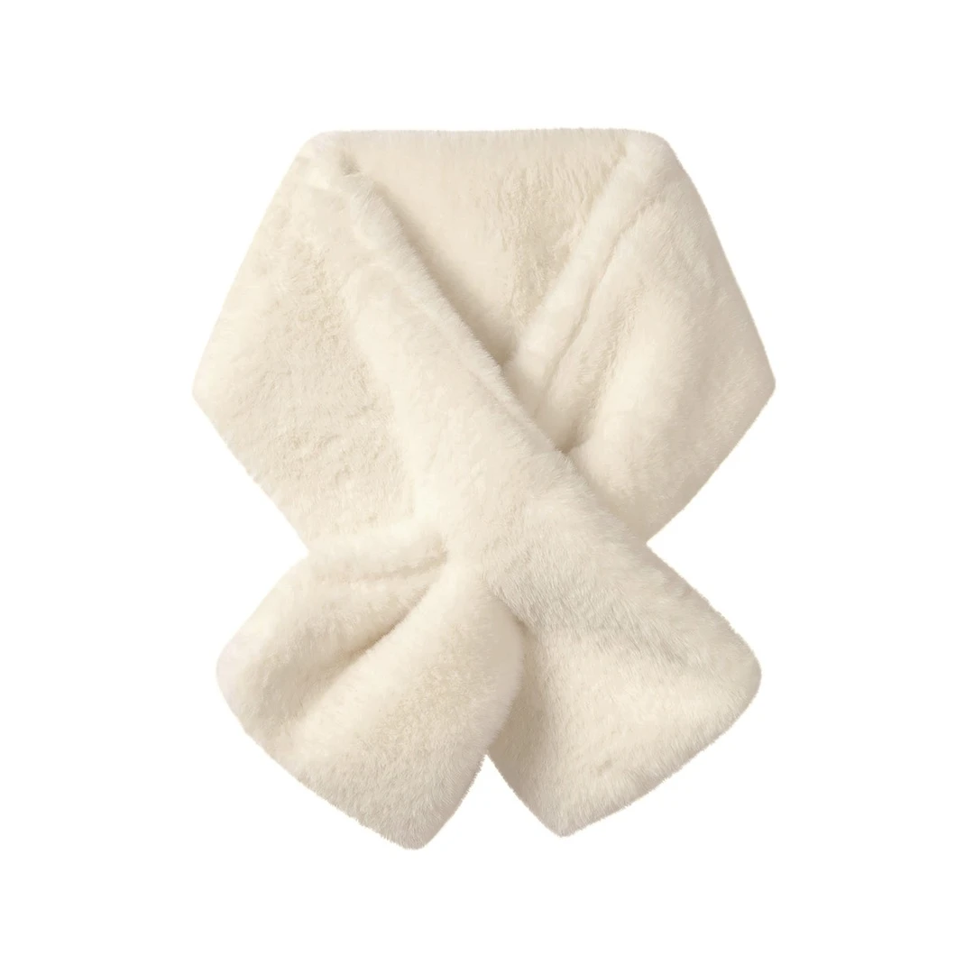 毛绒女冬季保暖文艺百搭时尚防风防寒交叉外套小围脖 F24035A002