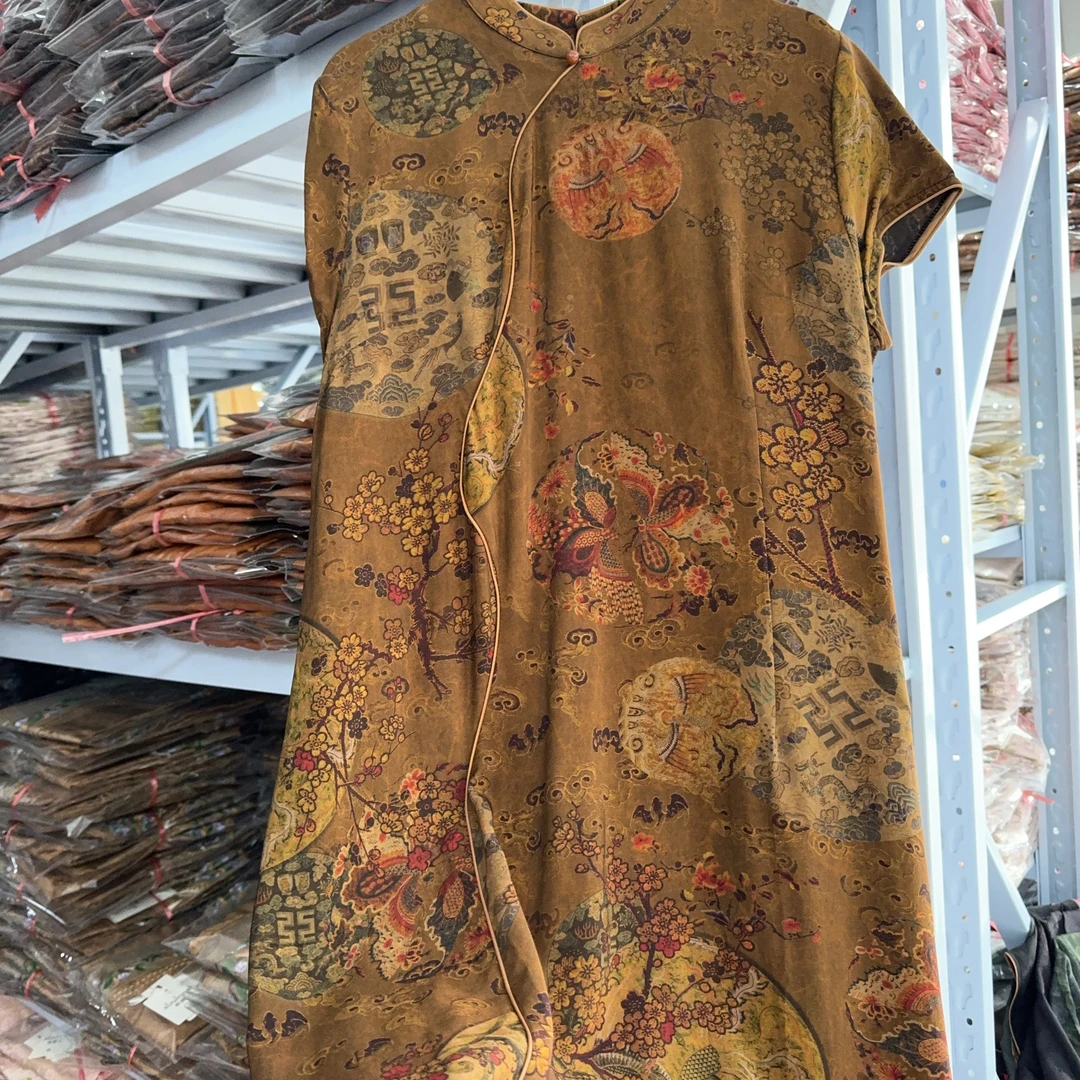 0021款新中式长款连衣裙