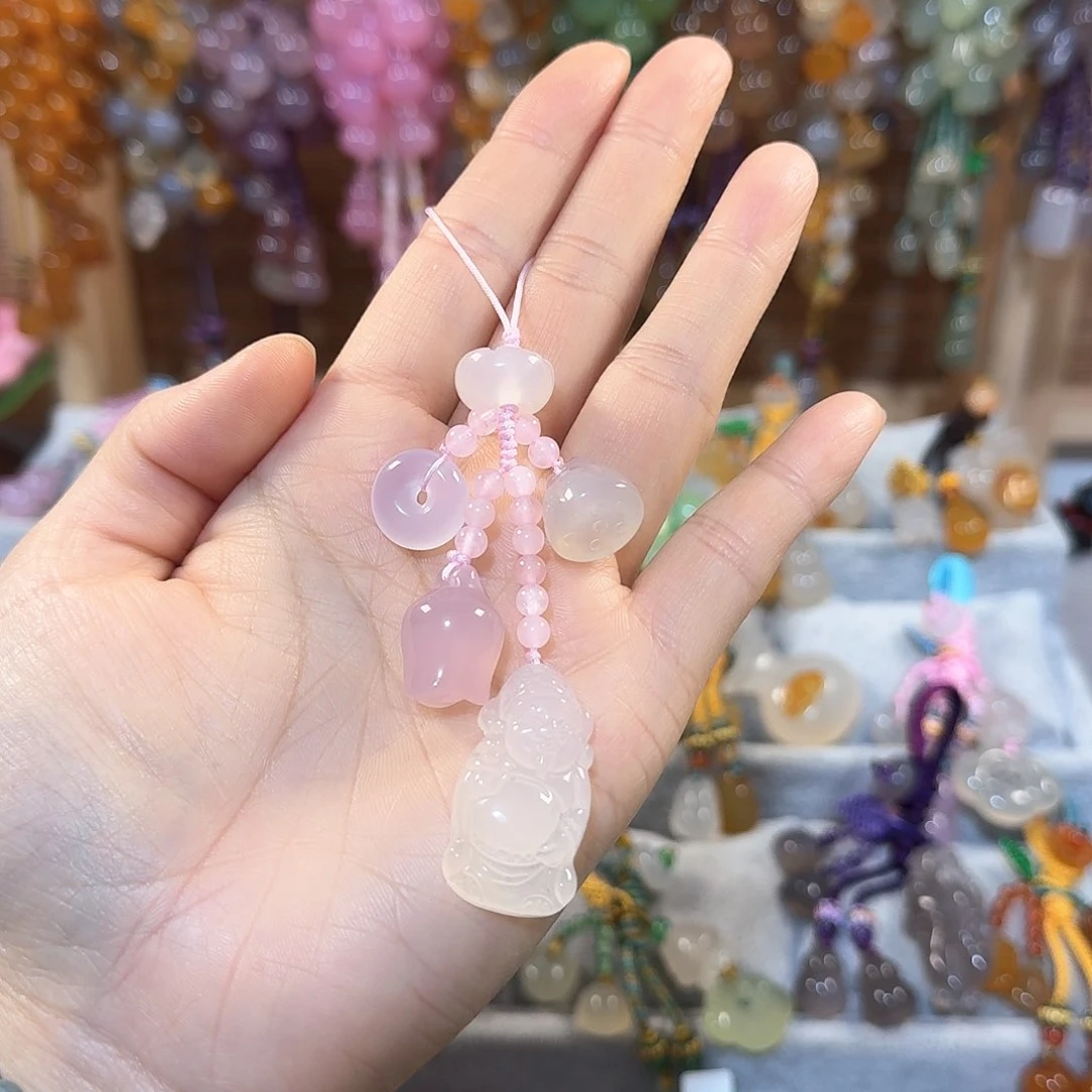 玛瑙/玉髓手机挂件未镶嵌