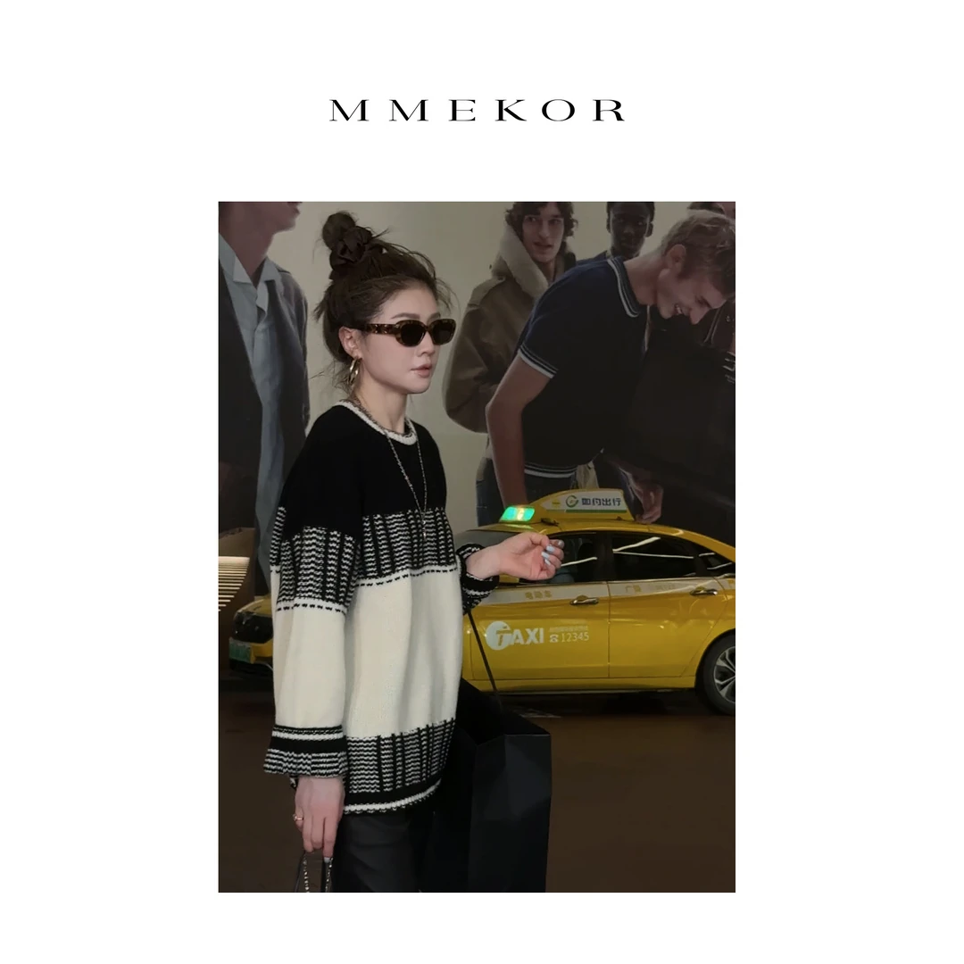 MMEKOR“松果信件”毛衣 2025新款秋款千金玛德琳百搭上衣 30387