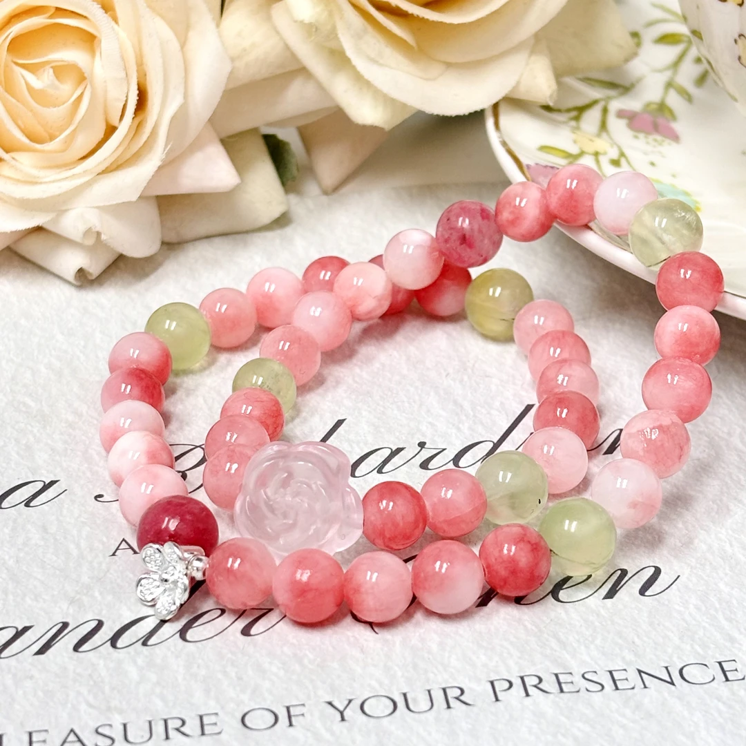 CB3273 波斯玉 葡萄石 蔷薇辉 水晶小众时尚轻奢手串气质