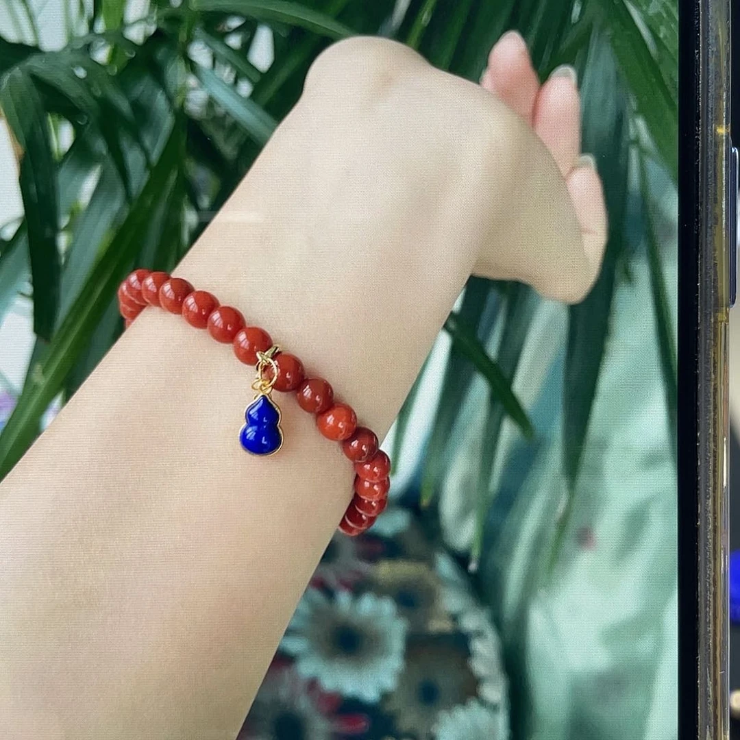 青金石单独葫芦滴流银S925镀金镶嵌