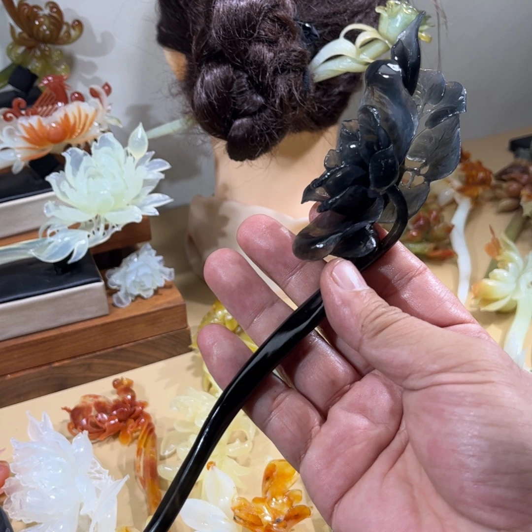 *****蛇纹石玉未镶嵌发簪