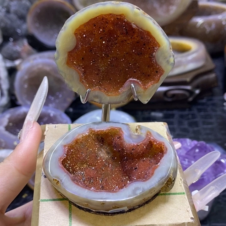 未镶嵌珠宝半成品水晶红晶啵啵小鱼盆