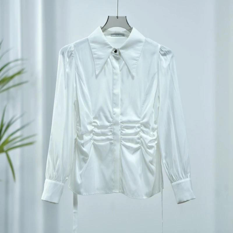 一路童行  谷系列 B93    品牌撤柜女装简约长袖衬衫 223YCS304