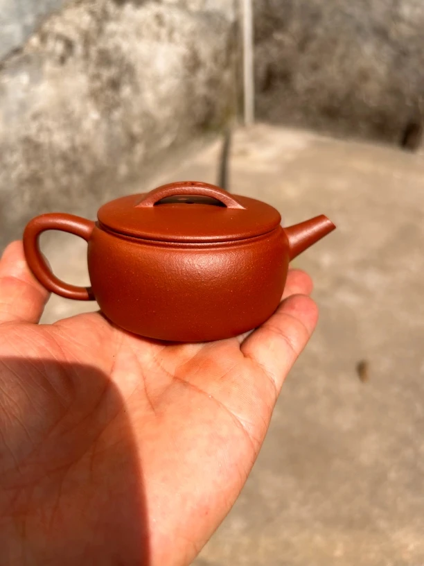 【小汉瓦】宜兴黄龙原矿红降坡，40目粗砂精工半手，容量120cc