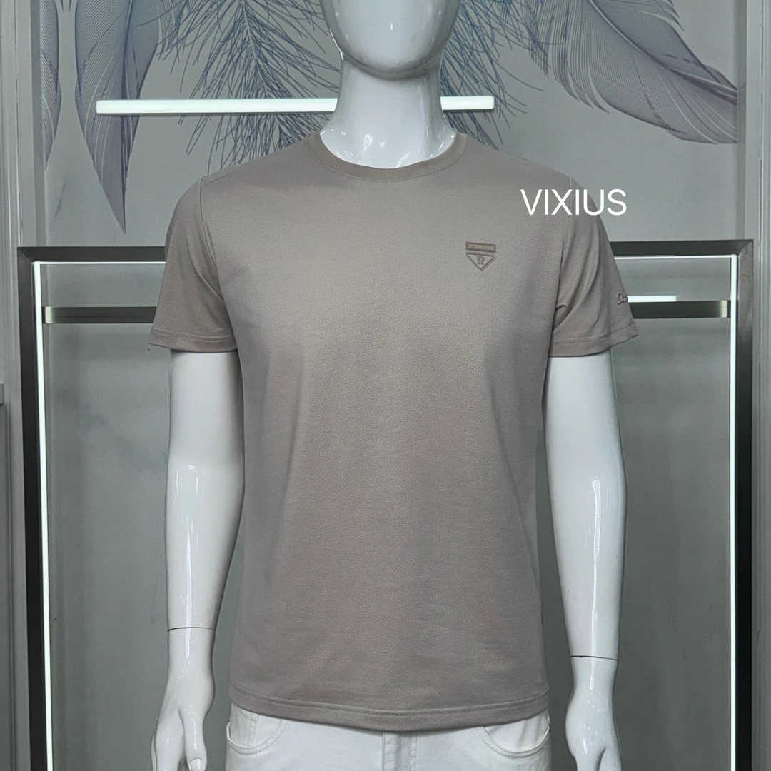 VIXIUS/维哲新品修身男士百搭轻奢时尚短袖圆领高级感T恤#V124