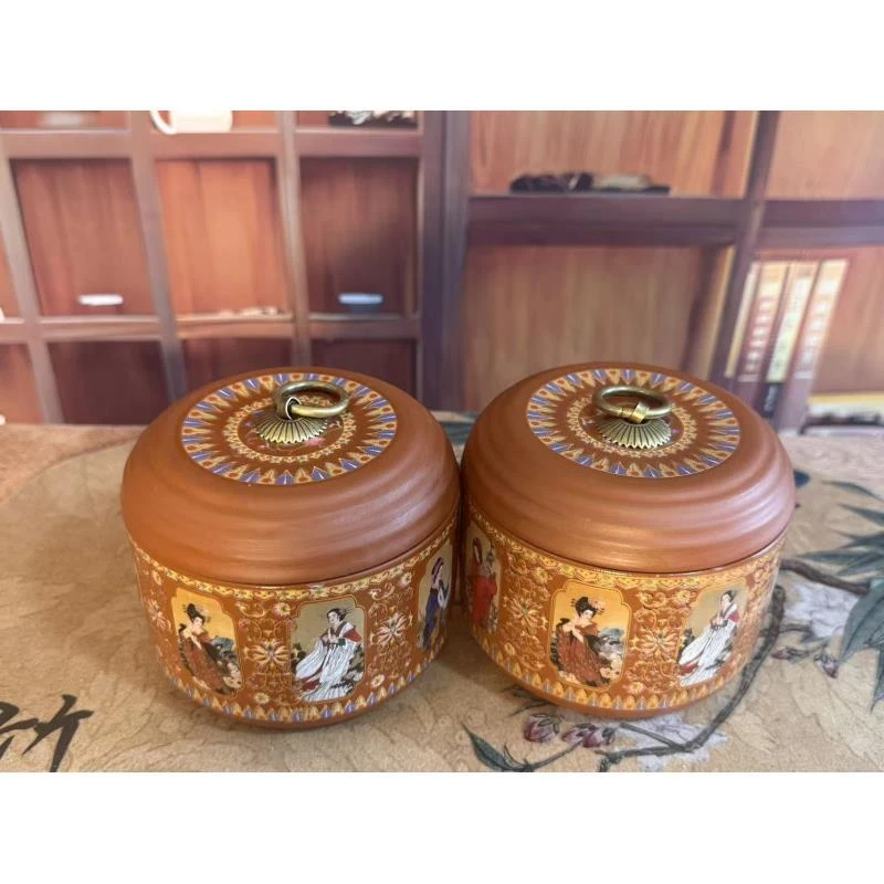 四大美人紫砂茶叶罐2180密封家用醒茶防潮茶叶储存罐