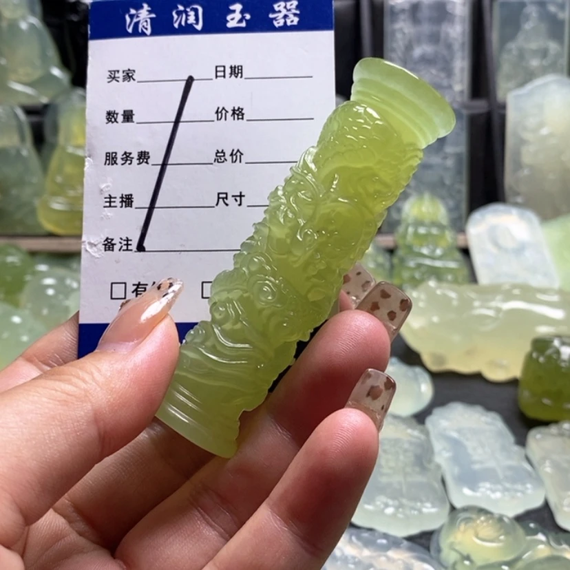 【闪购商品】蛇纹石玉合金手把件