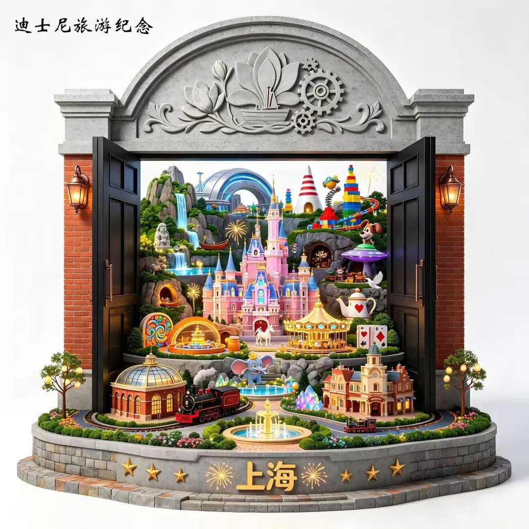 上海中国风金属装饰磁吸文创冰箱贴旅游纪念伴手礼送朋友礼物主卧