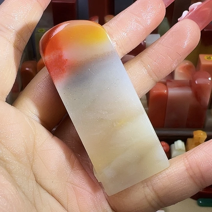 寿山石印石54号三彩