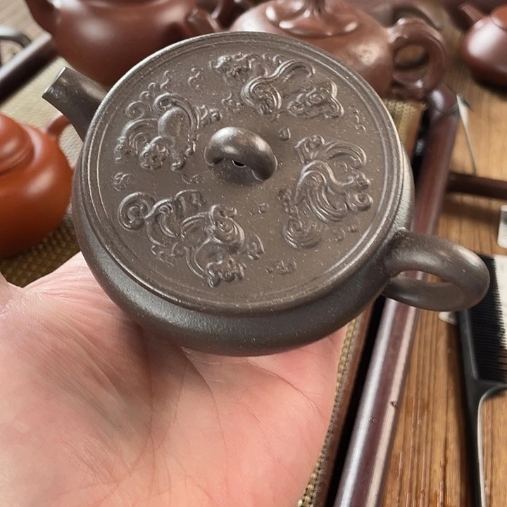 云***桥茶壶紫砂天青半手