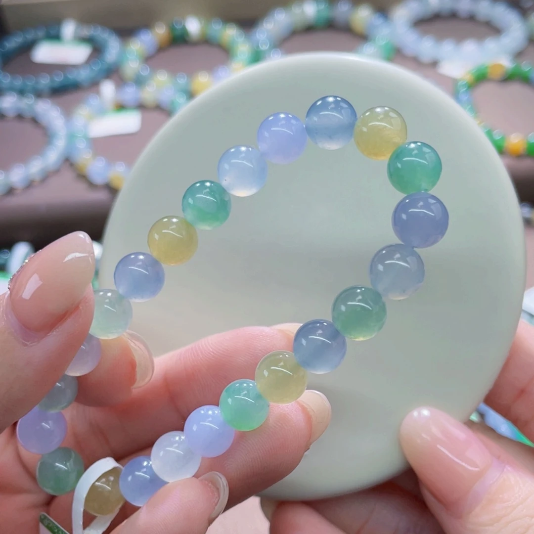 未镶嵌手链翡翠冰玛卡龙卡8.1