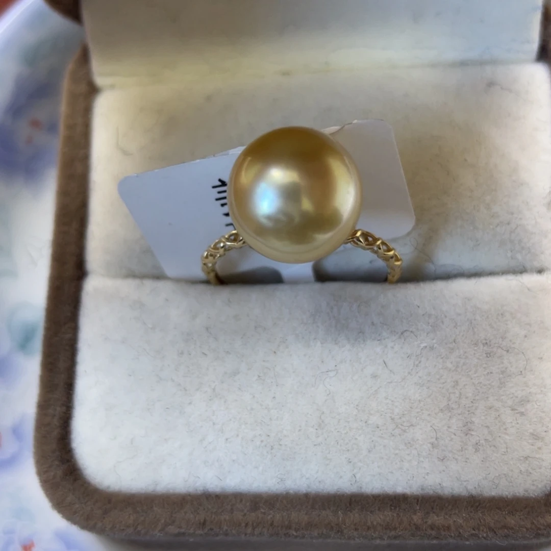 18K金镶嵌戒指海水珍珠