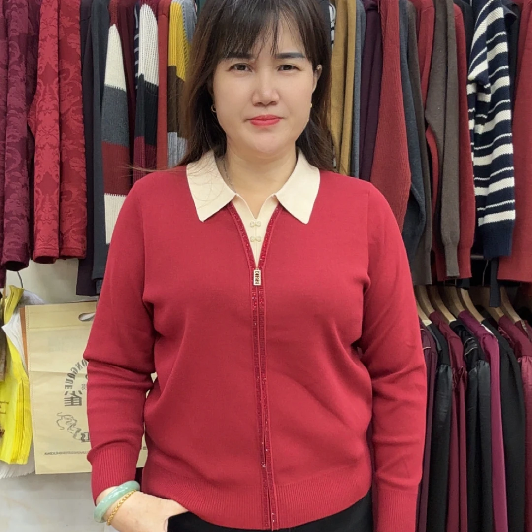 秋冬季爆款新款休闲百搭气质上衣翻领T恤6002