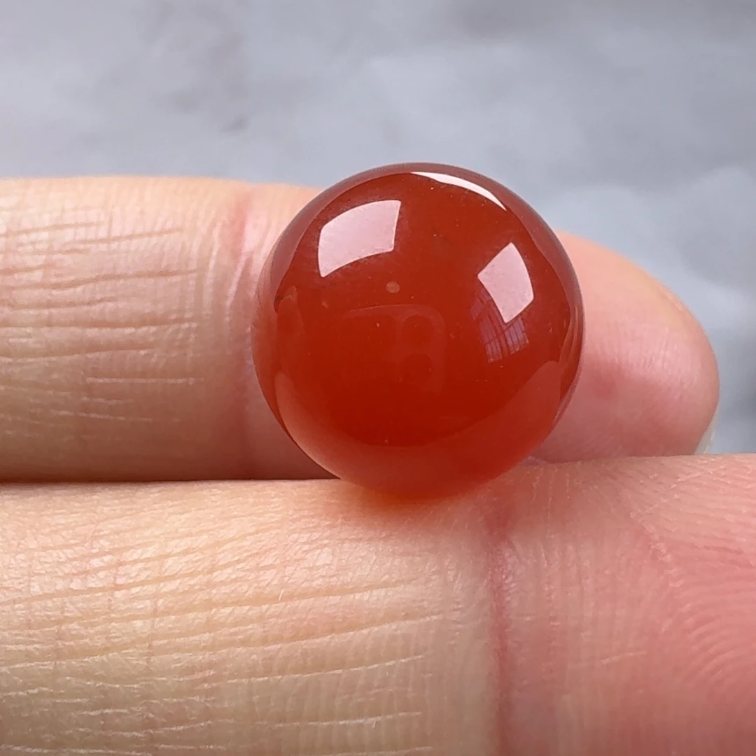 南红玛瑙未镶嵌圆珠单珠12.6