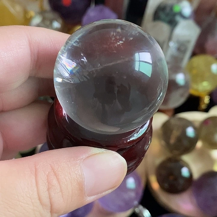 石材3.8直径阿塞体纯天然水晶小球！