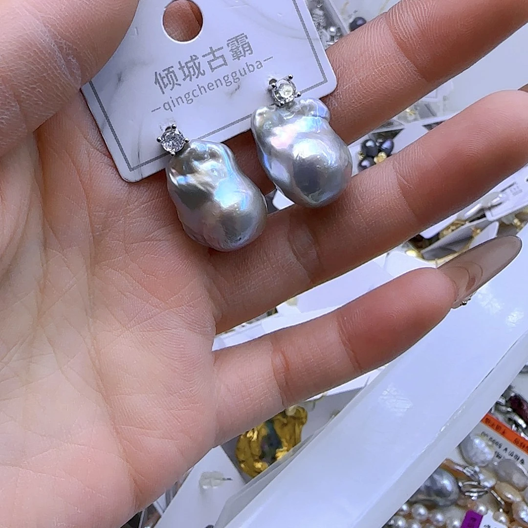 银S925镶嵌项链定制360淡水珍珠