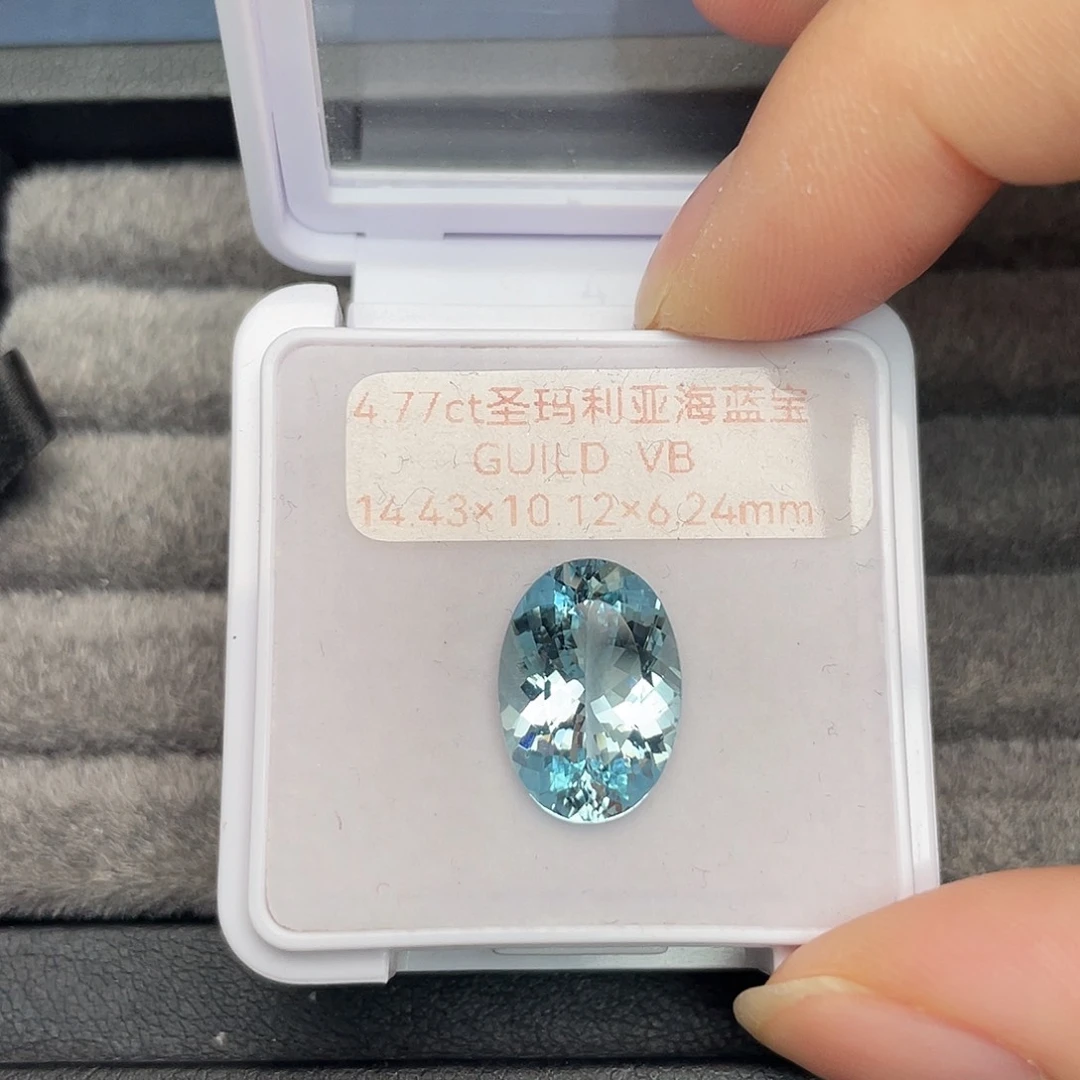 海蓝宝石裸石未镶嵌4.77ct圣玛利亚吉尔德vb