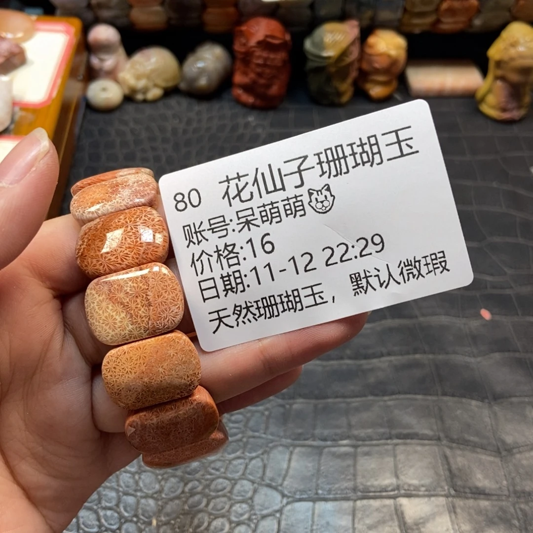 呆****硅化珊瑚（珊瑚玉）未镶嵌珠宝半成品80