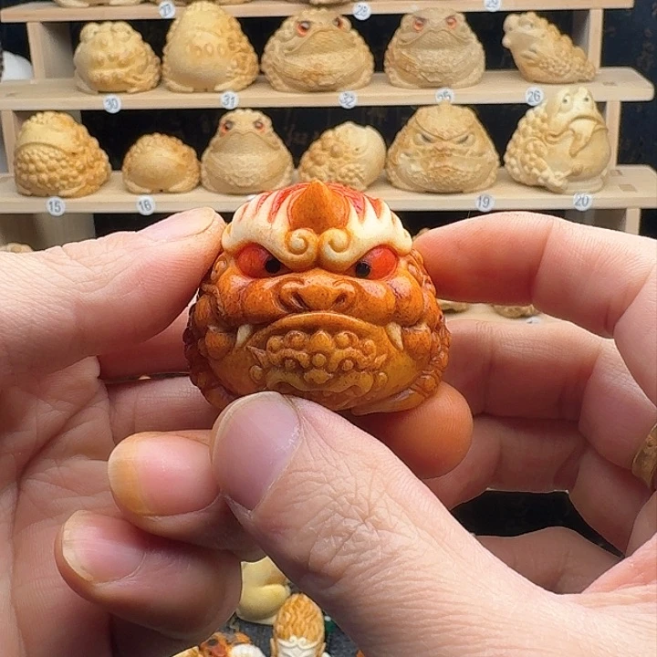 竹༄****根付恶霸金蟾手把件