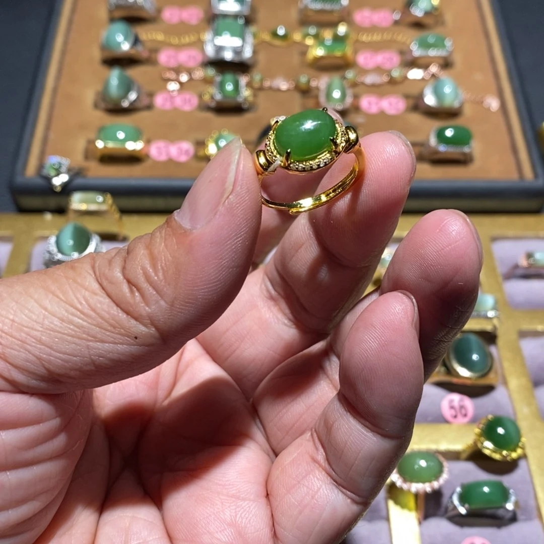 和田玉（碧玉）戒指未镶嵌