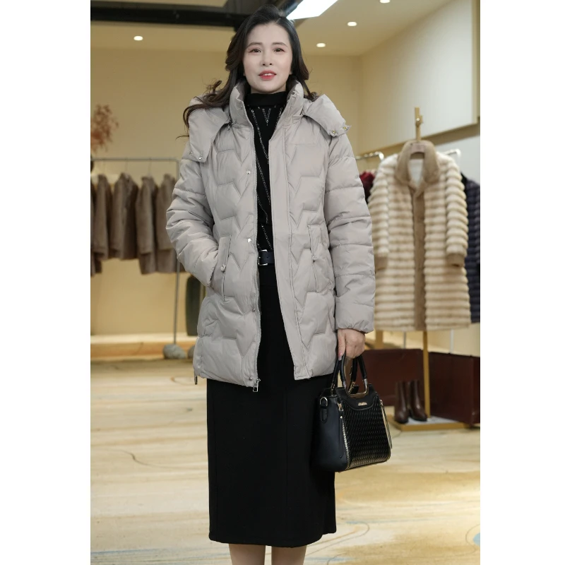 【桃姐宠粉】M130棉服外套时尚休闲连帽中长款保暖冬季棉衣