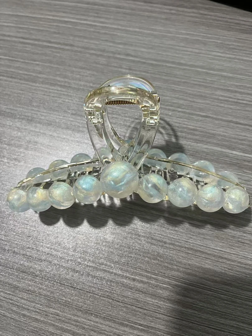 156 渐变圆珠抓夹发夹女2025新款发量多高级感气质大鲨鱼夹头饰